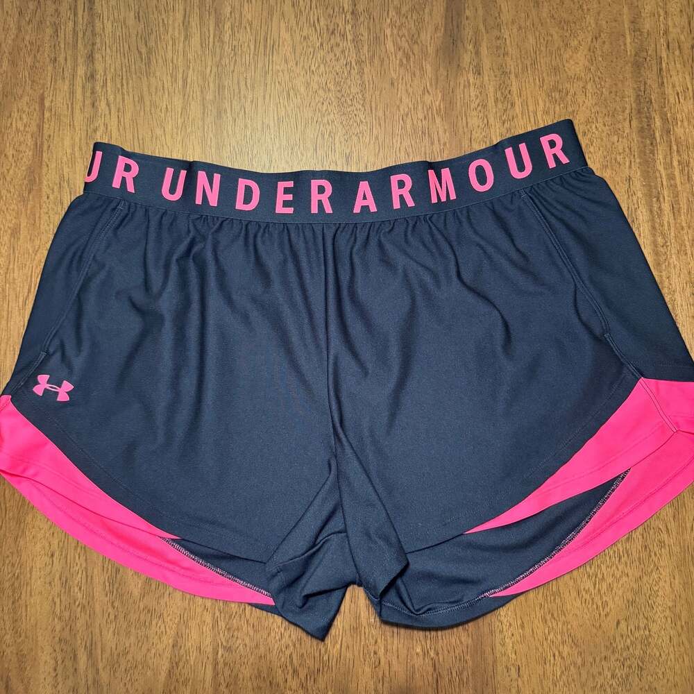 Under Armour HeatGear Black Hot Pink Running Shorts Women's 2XL